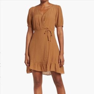 Chic Tan Wrap Dress
